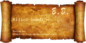 Bilicz Domán névjegykártya